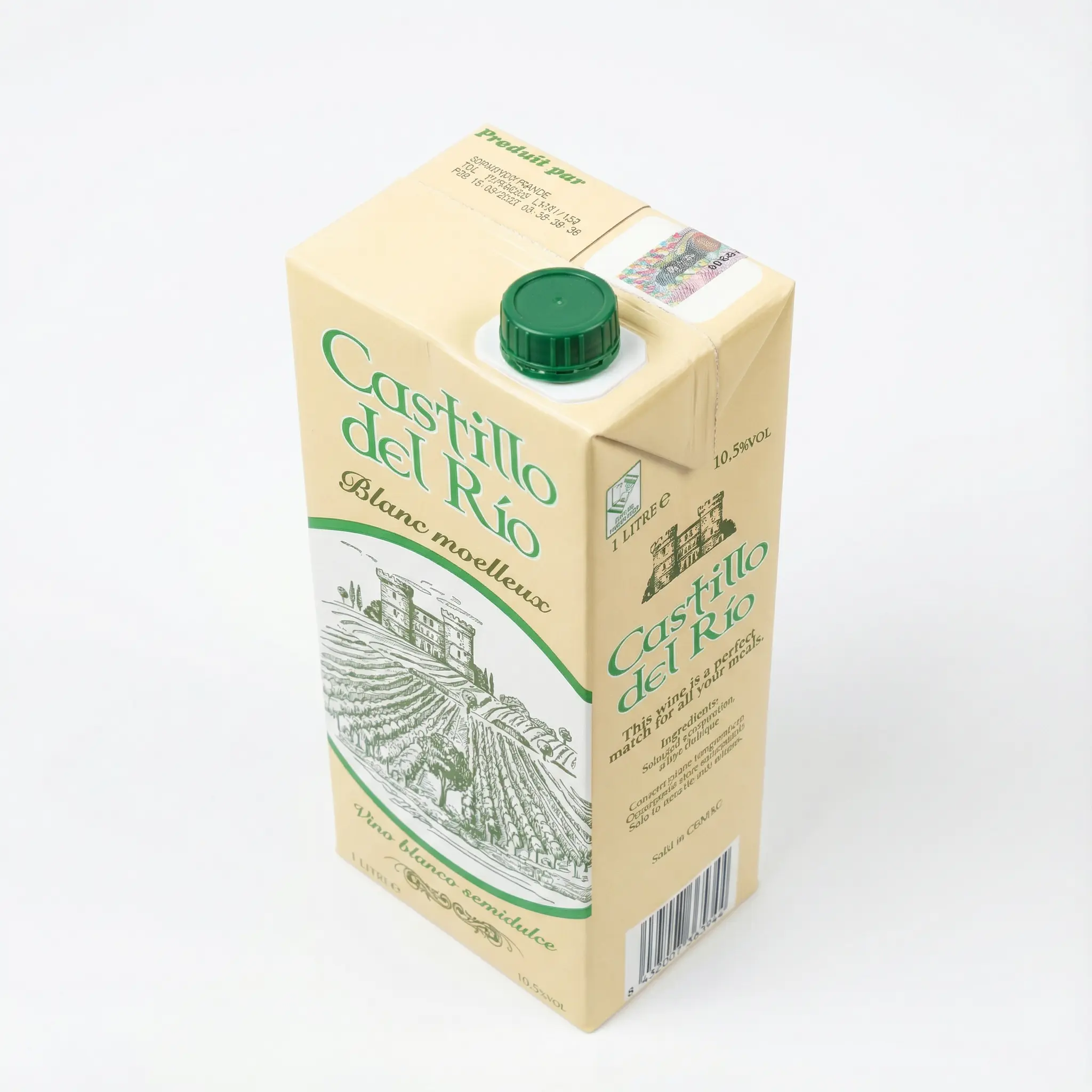 brique pratique de vin blanc doux Castillo del Rio